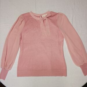 NWOT Indigo Rose Knit Sweater Semi Sheer Long Balloon Sleeve Knit Wrists